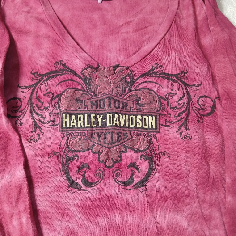 Harley-Davidson Red Long Sleeve Fitted Tee Large - Picture 5 of 10